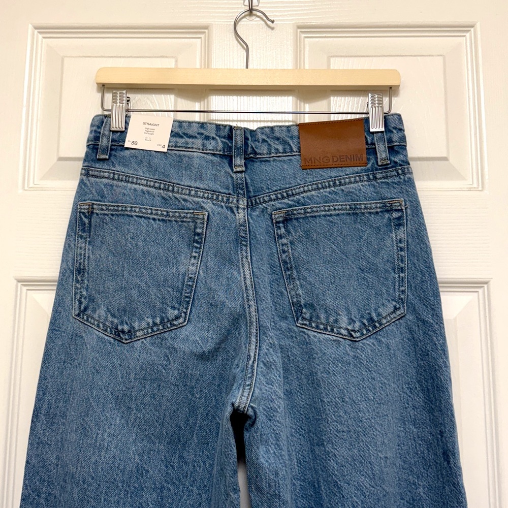 NWT MANGO High Waist Straight Leg Jeans - Picture 10 of 14